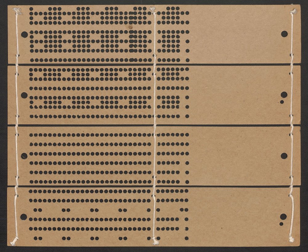 photo of a loom punch card